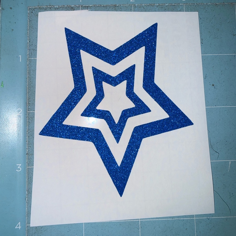 Blue Glitter Star Decal